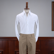 IsirHonour Italian Neapolitan one-piece collar black and white long sleeve shirt free ironing British slim shirt Men