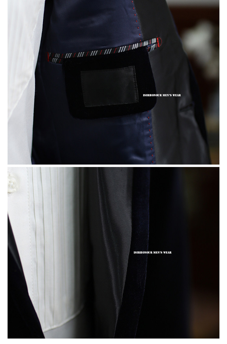 Isirhonour Итальянский бизнес Банкет костюм выйти замуж Опровергать неквалифицированные фиолетовый золото бархат костюм мужской платья 无品牌/无注册商标 