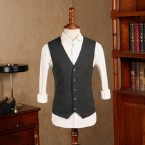 IsirHonour Retro Gentleman Joker Dark Gray Temperament Slim Suit British Korean Horse Clip Menswear