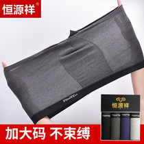 Hengyuanxiang underwear mens plus size boxer shorts fat plus fat plus boxer shorts head ice silk fat guy pants large