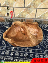 Solid wood fruit plate Fruit basin Creative household wooden living room Wooden cliff cypress root carving large fruit plate Fruit basket dried fruit plate