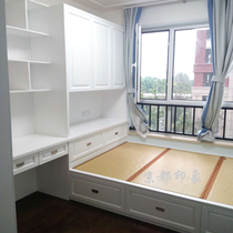 Modern simple tatami platform white custom factory book wardrobe living room bedroom lifting tatami custom