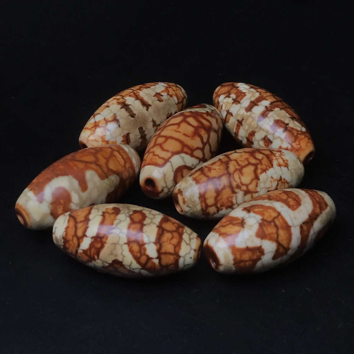 御幸天珠】1793 水蓮花天珠 30x18mm 睡蓮花天珠 蓮花天珠