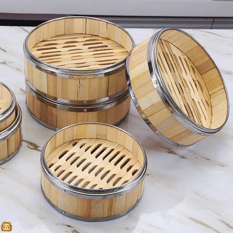 Steamed Steamed Buns Bamboo bamboo Bamboo Small Cage Steamed Rice Coop Stainless Steel Ladle Side Steam Grid Cage Home Commercial Breakfast