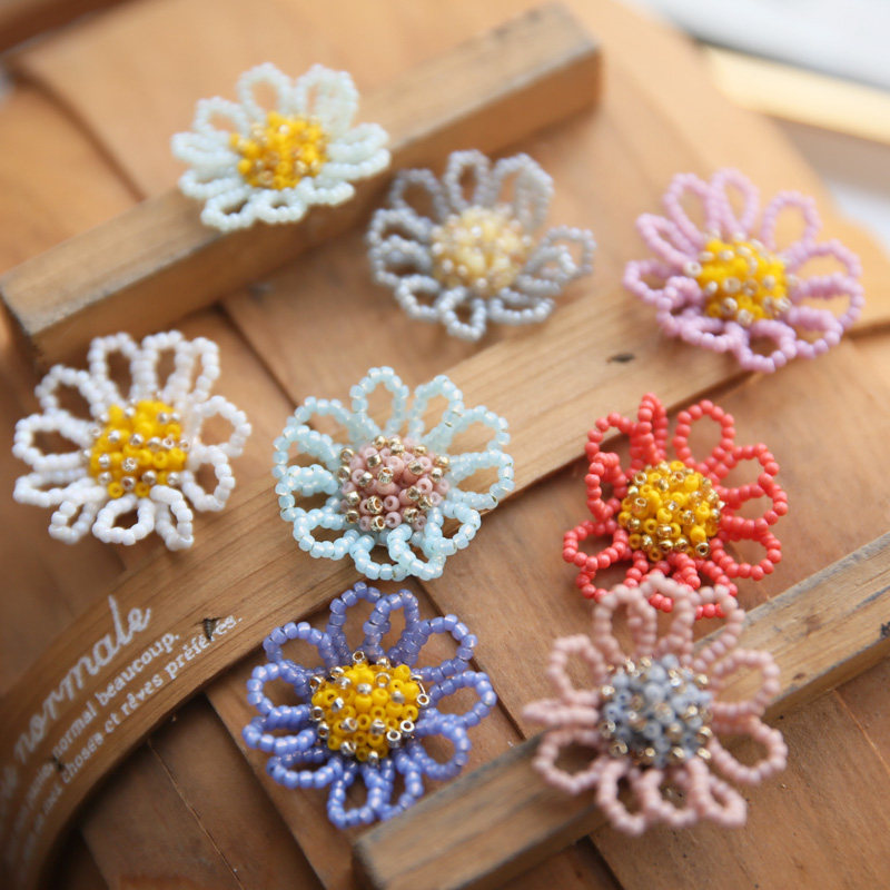 Handmade pearl solid beads Flowers Drilling Accessories Accessories accessories DIY hair clip Pins Clothing Accessories materials