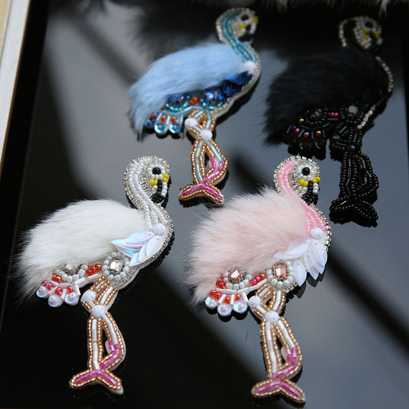 Fairy Crane Embroidered Cloth Labeling Nail Beads Microbadge With Clothes Embroidered Supplement Clothing Applid with a florist hand stitch-Taobao