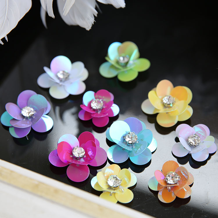 Pearl cloth with stereo flower accessories diy handmade bright flavor flower accessories clothes small flower decorations