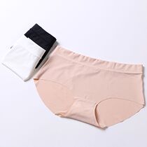 Womens underwear womens breathable one piece of seamless cotton fabric sexy cotton crotch waist solid color large size briefs