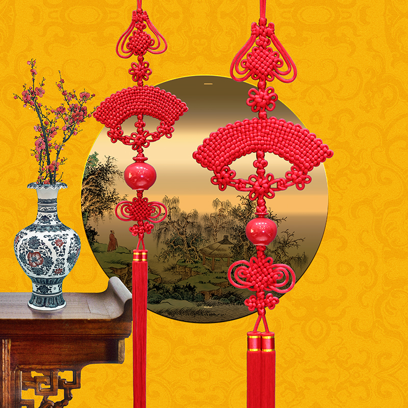 Sky Yiji China knot living room large number movement such as macro high-end red porcelain living room Chinese wind Xuanguan bedroom pendant