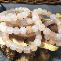 She Tai Cui Selected Xinjiang Golden Silk Jade Gem Light Lotus Powder Gradient Color Old Bead Bracelet 11*12
