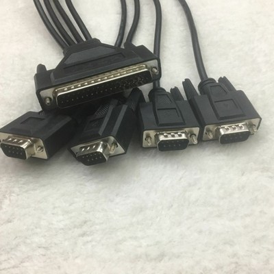 One drag four serial port line DB25 divided into 4 DB9 DB37 44 points 4 DB9 customized as a minute 4 data line