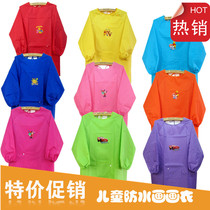 Childrens long-sleeved apron custom logo art childrens painting clothes painting waterproof kindergarten coveralls printing custom
