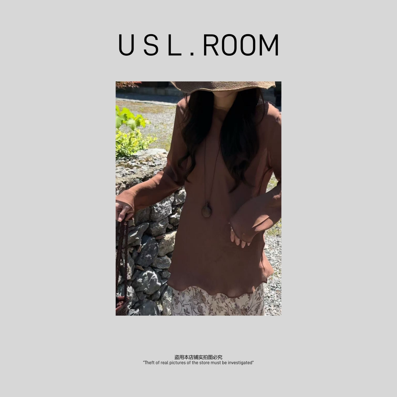 【Yinuo Studio】*Bali* 45 ° Bias-Cut 100 Rayon Simple Sun-Protective Round-Neck Shirt 【Yinuo Studio】*Bali* 45 ° Bias-Cut 100 Rayon Simple Sun-Protective Round-Neck Shirt