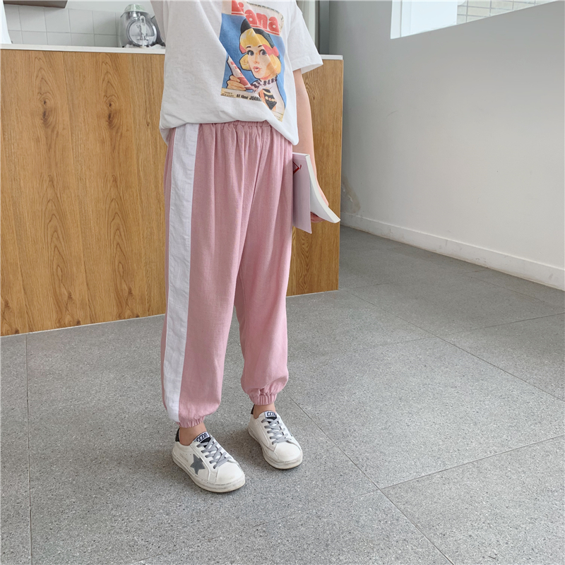 Trẻ em bông và chống muỗi quần 2019 mùa hè váy bé trai và bé gái mới sinh trung bình và trẻ thở sweatpants mỏng quần âu.