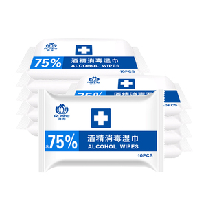 润荷75度酒精湿巾整箱20包*10片