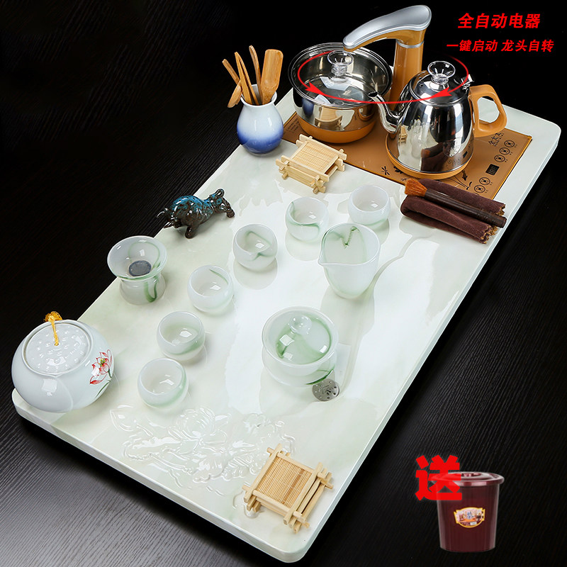 Kung Fu New Household Modern Office Simply whole piece of stone tea plate light luxury fully integrated European tea table