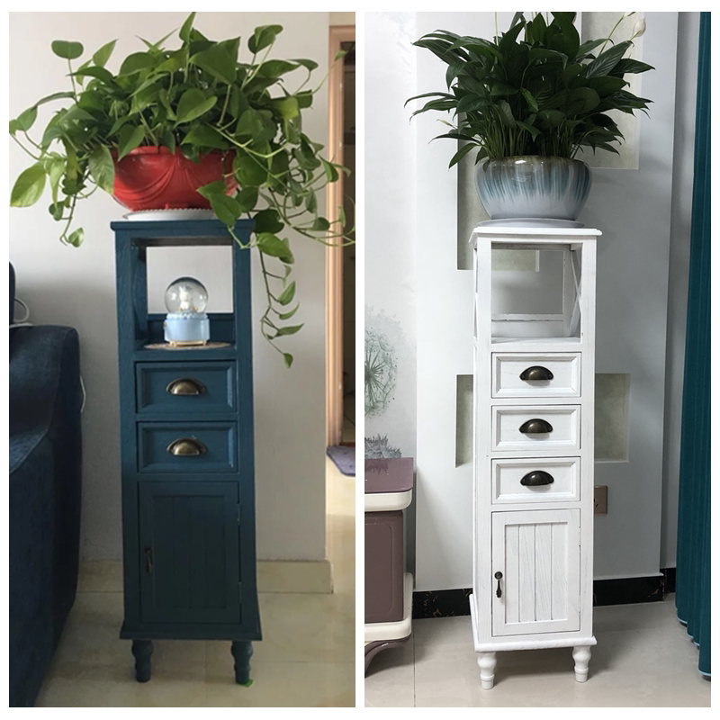 Retro solid wood flower shelf flowers a few American living-room sofa side rack TV cabinet gold Ge flowerpots shelf Balcony Hanging Basket shelf