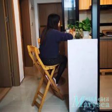 Складной стул 可折叠高脚椅家用餐椅厨房高椅吧台椅子靠背椅吧凳子阳台折叠椅 Other