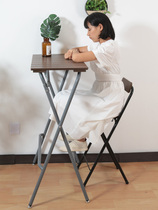 Balcony folding bar Desk Waterproof Sun Protection High Bar Table Window Sill Windows Front Table Floor Leaning Window Table Casual Table Folding Table