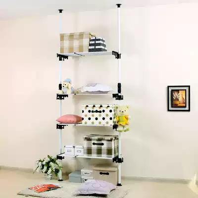 Aoge double pole upright creative adjustable telescopic metal shelf balcony wardrobe storage shelf