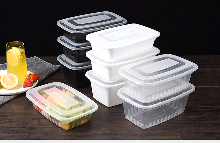 cà mèn hâm điện Hình chữ nhật Châu Âu 2000ml Hộp ăn trưa dùng một lần Nhựa dày Gói Takeaway của Mỹ Hộp cơm trưa Đồ ăn nhanh - Hộp cơm điện sưởi ấm hộp cơm điện của đức