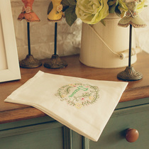 Natural Style │ Pastoral embroidered napkin placematment bread Busi placemat meal cloth napkin striped plaid tea towel
