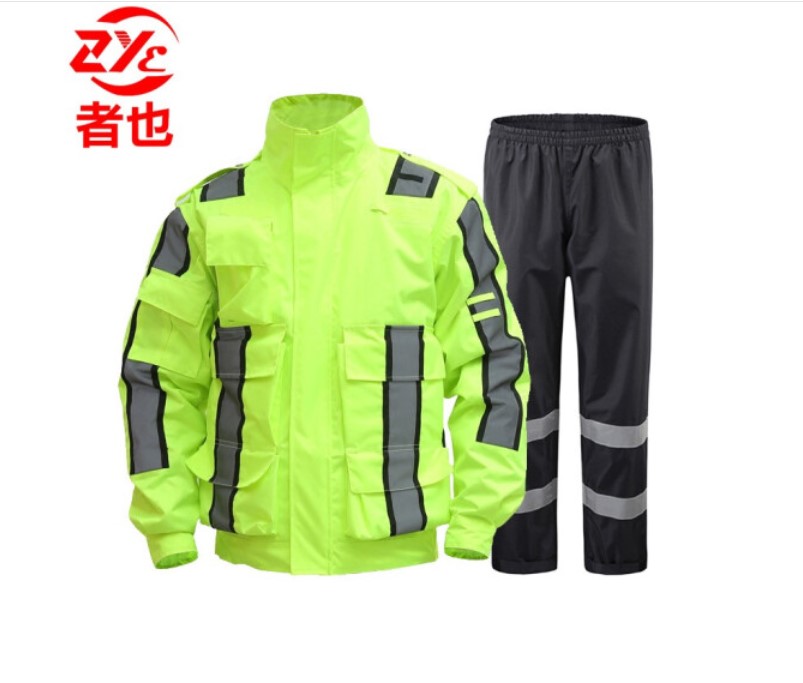 New traffic duty warning uniform reflective raincoat thickened waterproof clothing rainstorm protection tooling raincoat cover