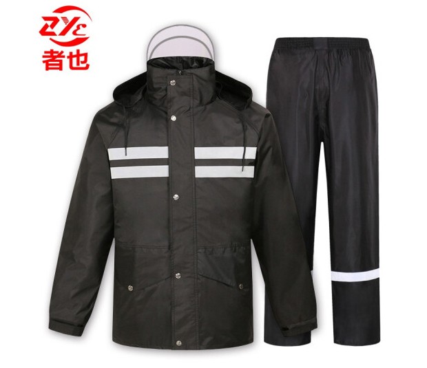 Reflective two-piece raincoat rain pants men and women electric car bicycle riding raincoat set can be customized logo