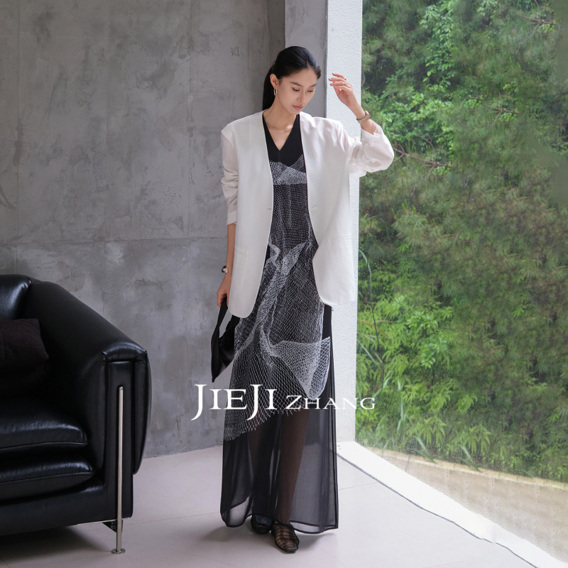 Zhang Qi Jieji Zhang Lyocell Linen Blazer Women's Summer New Thin Casual Suit Top