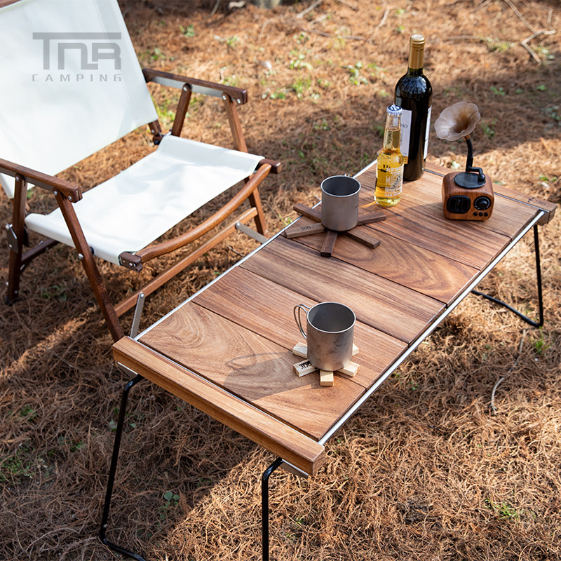 TNR Outdoor Self Driving Tour Camping Multifunction Camping Dining Table Folding Portable Frame Beach IGT Barbecue Table