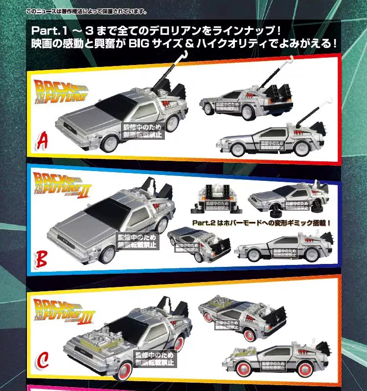 Бандай японская коллекционная модель Time Cars 1985 Delorean из серии Back to the Future