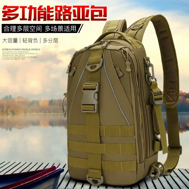 Hongda Luya backpack Luya single messenger bag fishing gear special rod bag storage bag waterproof waist bag recommended