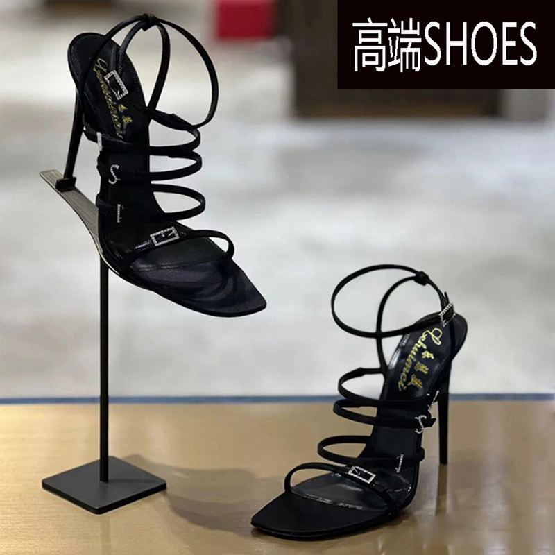 Men's One-Strap Sandals with Rhinestone Letters, Sexy Super High Heels, Square Toe, Open Toe Stiletto Heels, Same Style Women's Shoes with the Same Style as the Internet Men's One-Strap Sandals with Rhinestone Letters, Sexy Super High Heels, Square Toe, Open Toe Stiletto Heels, Same Style Women's Shoes with the Same Style as the Internet