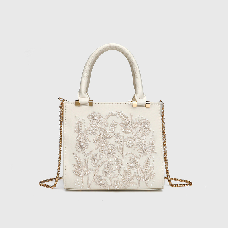 New Floral Pearl Embroidery Princess Diana Bag for Women, Chain Handbag and Crossbody Bag, Versatile and Stylish with Pearl Embellishments New Floral Pearl Embroidery Princess Diana Bag for Women, Chain Handbag and Crossbody Bag, Versatile and Stylish with Pearl Embellishments