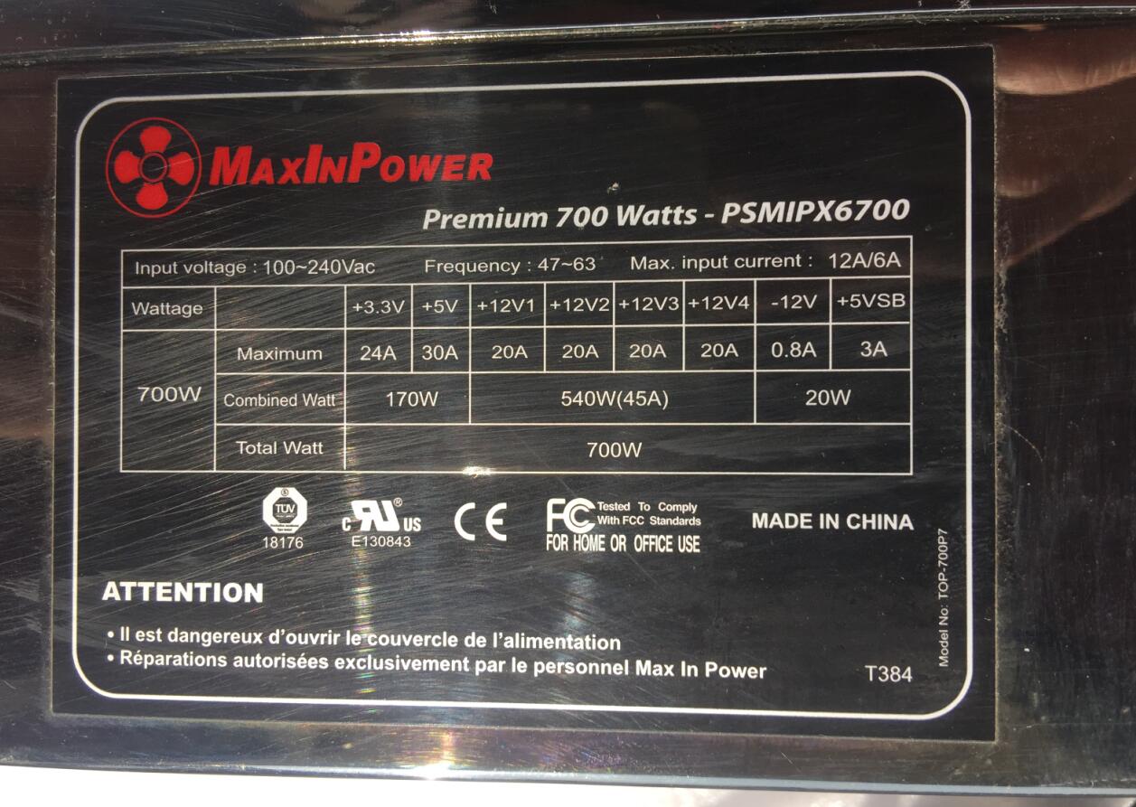 Original disassembler Premium 700 Watts-PSMIPX6700 rated 700W power supply Shanghai spot
