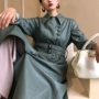 WANGXO 2018 đầu thu mới công việc nặng nề tùy chỉnh phần dài áo khoác da sang trọng nữ đứng đầu bomber da lộn