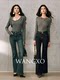 Wangxo｜High-Proportion Cotton-Feel Denim with Heavy-Duty Enzyme Wash and Slub Texture｜Thickened High-Waisted Slimming Flared Pants