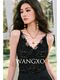 Wangxo[01/20 20:00Pm New Arrival 5% off]Three-Dimensional Velvet Lace Slim-Fit Sexy V-Neck Lace Camisole
