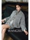Wangxo｜Custom Spun Wool Two-Tone Specialty Yarn｜Flowing Shimmer with Rhinestones｜95% White Duck down Short down Jacket