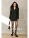 Wangxo｜Shimmering Silk Wool｜Metal Buckle Belt, Notched Lapel, Structured Shoulder Silhouette, Waist-Cinching Blazer