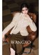 Wangxo｜Silk-Like Curly Texture Woolen Fabric｜Warm Ribbon Stand Collar Waist-Cinching Straight Shoulder Elegant Short Coat