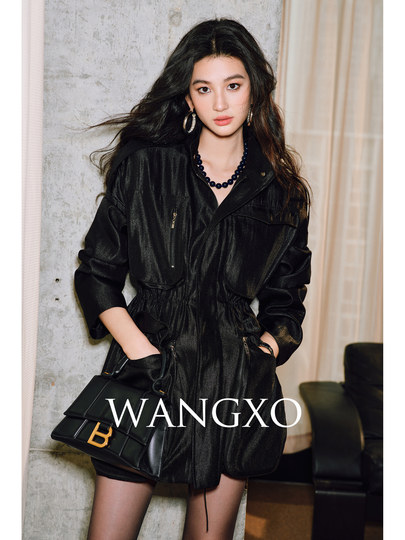 Wangxo｜High-End Luxurious Silk Brocade｜Gorgeous Luster｜Stand Collar, Waist-Cinching, Three-Dimensional Pocket Jacket
