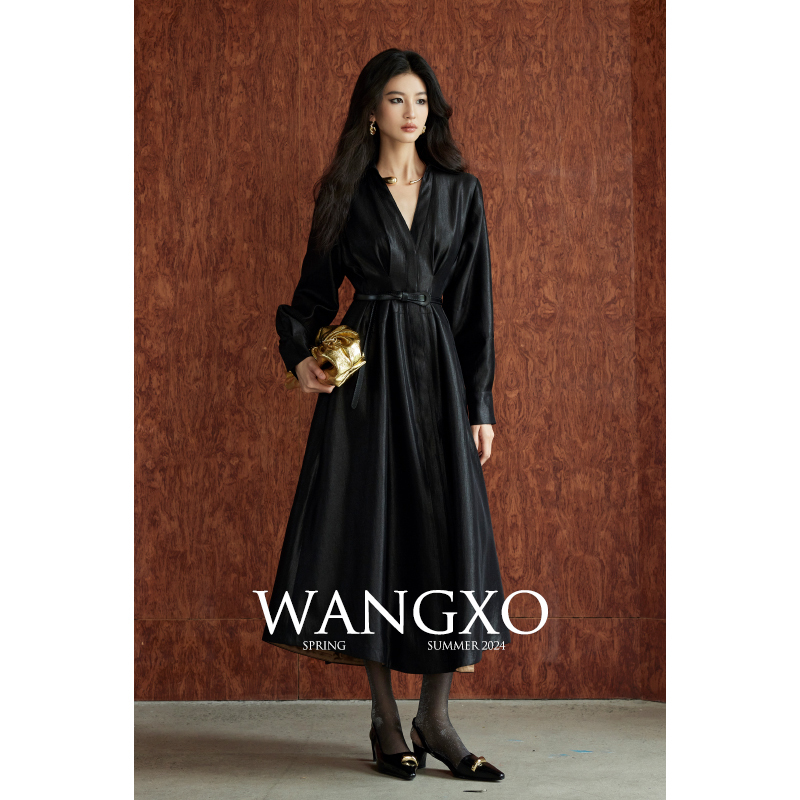 Wangxo Li Ke Wears the Same Style|Gilded Silk Brocade|Large Skirt Hem|Long & Short Shirt Dresses Wangxo Li Ke Wears the Same Style|Gilded Silk Brocade|Large Skirt Hem|Long & Short Shirt Dresses