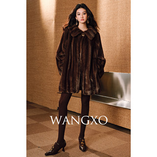 Wangxo｜Collectible-Grade Passtree Mink Texture｜Three-Dimensional Striping Technique｜Lapel Silhouette Eco-Friendly Fur