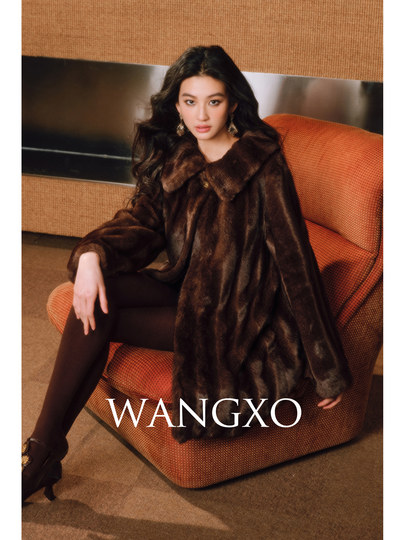 Wangxo｜Collectible-Grade Passtree Mink Texture｜Three-Dimensional Striping Technique｜Lapel Silhouette Eco-Friendly Fur