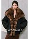 Wangxo｜High-Density, Windproof and Water-Repellent 90% White Duck Down｜Detachable Fox Fur Large Lapel down Jacket
