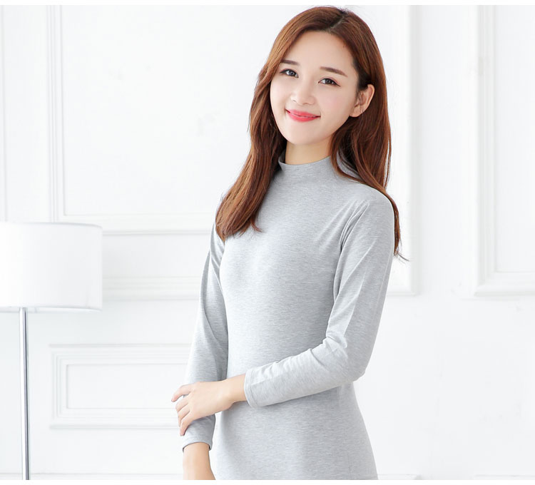 Áo sơ mi nữ mùa thu và áo cotton đơn áo cotton cotton áo len mỏng phần nhiệt đồ lót cao cổ áo lạnh mùa thu áo lót nữ