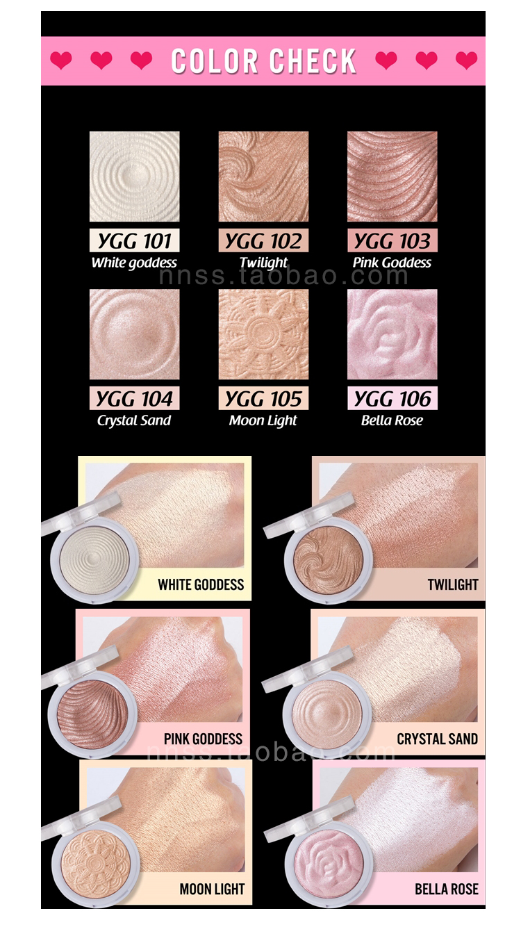 Mỹ j.cat beauty baking điểm nổi bật bột brightening jcat đầy màu sắc champagne hàng ngày ánh sáng tự nhiên trang điểm tạo khối và highlight