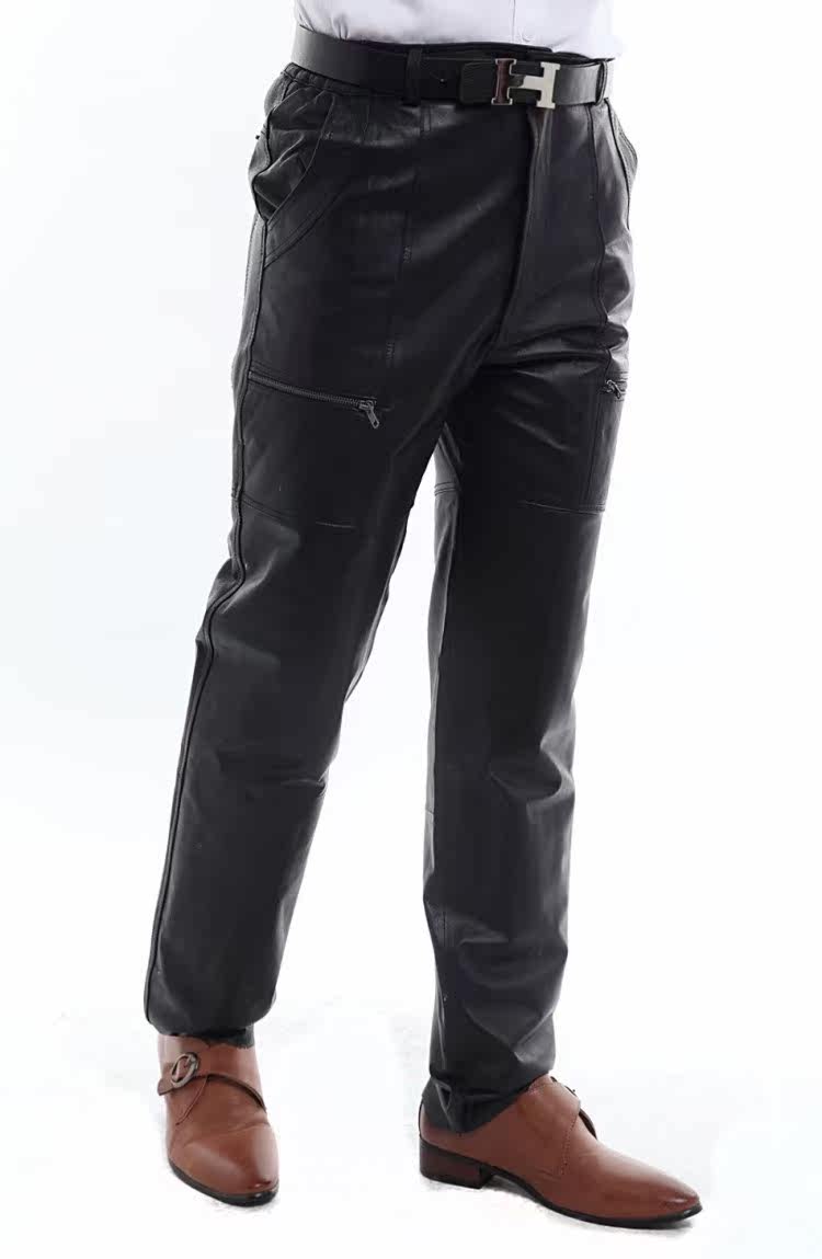 Pantalon cuir homme droit pour hiver - Ref 1492782 Image 16