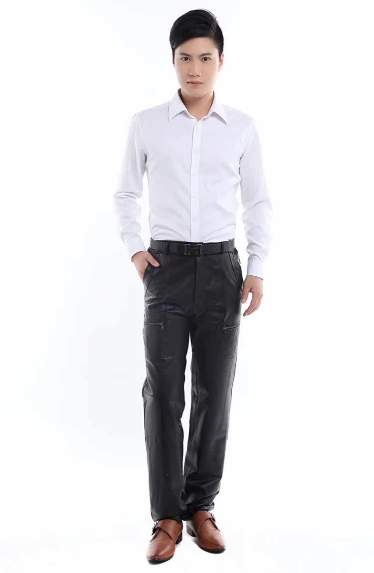 Pantalon cuir homme droit pour hiver - Ref 1492782 Image 11